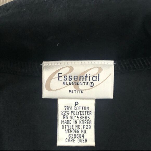 Vtg Y2K Essential Elements Petite Sz P Womens Zip Up Black Jumpsuit Long Sleeve - Picture 4 of 11